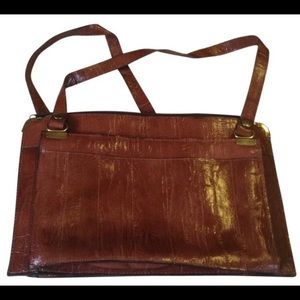 ⭐️GENUINE EEL SKIN Satchel w/Brass Hardware